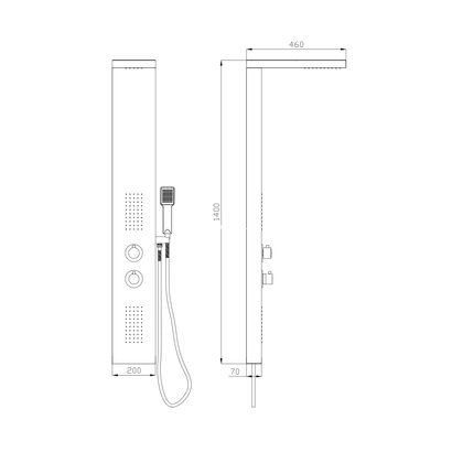 Karag KOS A7307 Στήλη Υδρομασάζ Μαύρη