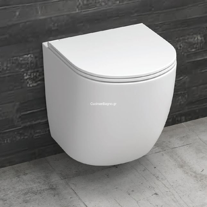 Karag MILOS Bianco Lucido Rimless Λεκάνη Κρεμαστή 49 cm LT-046E-NRGW