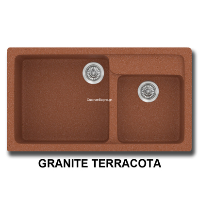 Sanitec 317 Modern 90x50 Νεροχύτης Γρανίτης Granite Terracota
