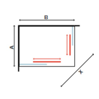 Karag Caraibi 100 Inox 70x120x190 Cm Καμπίνα Ντουζιέρας Ορθογώνια