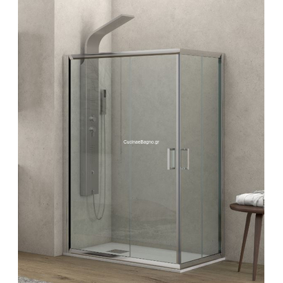 Karag Caraibi 100 Inox 80x120x190 Cm Καμπίνα Ντουζιέρας Ορθογώνια