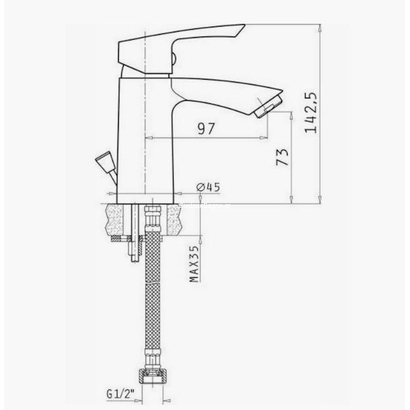 Pyramis Delicato Plus Αναμεικτική Μπαταρία Νιπτήρα 090925201