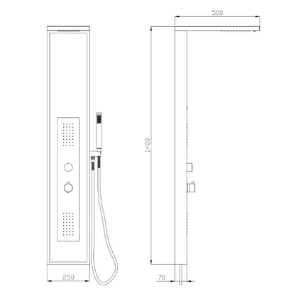 Karag ELLI S9237-5 Στήλη Υδρομασάζ Λευκή Ματ
