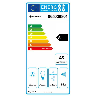 Pyramis Grandezzo Απορροφητήρας Καμινάδα 60cm Inox-Black 065039801