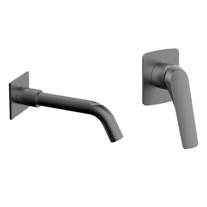 Karag Lea S050 / Lea AC051 GUN METAL Μπαταρία Νιπτήρα Επίτοιχη Μαύρη