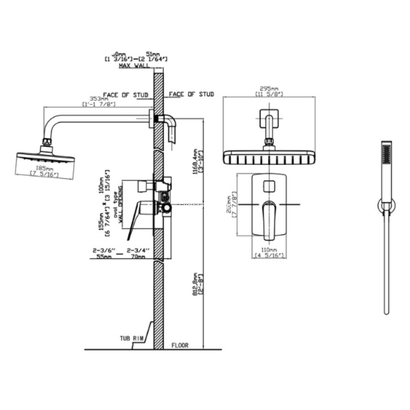 Karag Lea B05022 Gun Metal Σετ Μπαταρίας Εντοιχισμού Μαύρη