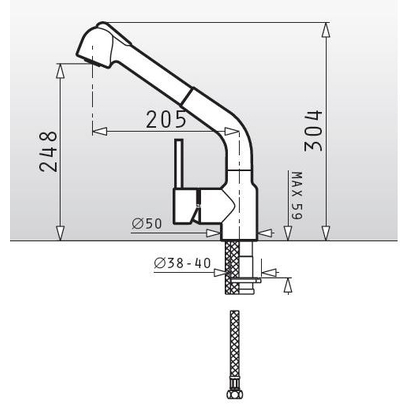 Pyramis Balata Σατινέ Μπαταρία Κουζίνας Με Ντους 095161101
