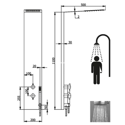 Demm Storm Στήλη Ντους 2 Εξόδων TEMA