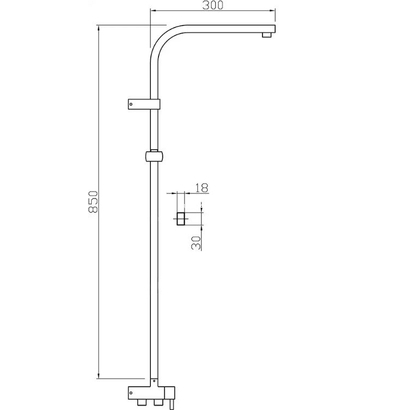 Hill Bianco Plus 53110 Στήλη Ντουζιέρας 2 Εξόδων Χρωμέ TEMA