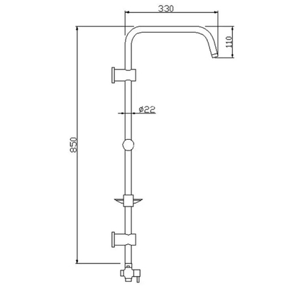 Roma Quadro Ex 53340 Στήλη Ντουζιέρας Επεκτεινόμενη Χρωμέ TEMA