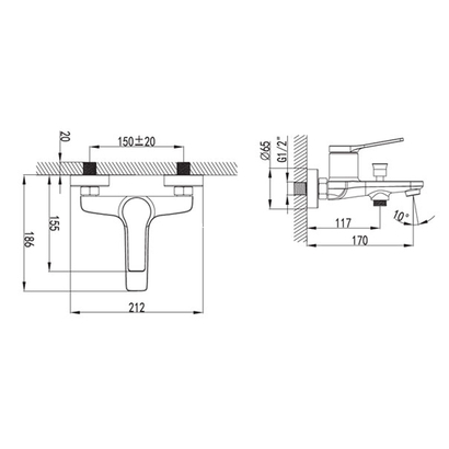 Karag ANDARE Nero WNX238073PA Μπαταρία Λουτρού