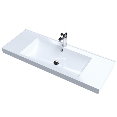 Sanitec OSCAR 110x40 Νιπτήρας Επίπλου Επικαθήμενος Τεχνογρανίτης