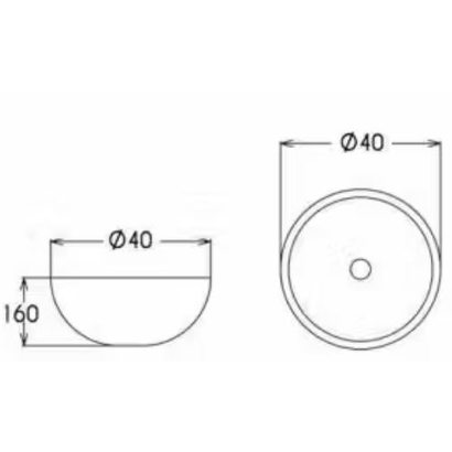 PIETRA PIE040W Νιπτήρας Πέτρινος Επιτραπέζιος Φ40cm White TEMA