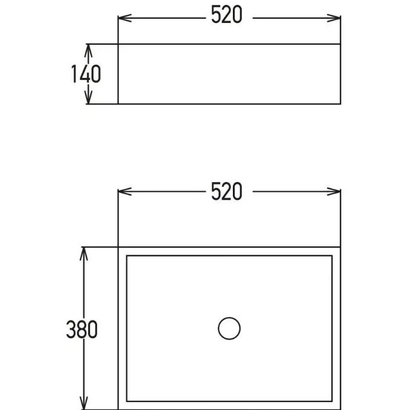 ROCK ROC052W Νιπτήρας Πέτρινος Επιτραπέζιος 52x38 White TEMA