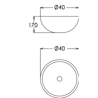 STONE STO040W Νιπτήρας Πέτρινος Επιτραπέζιος Φ40cm White TEMA