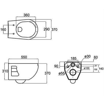 ΑΜΕΑ Λεκάνη Κρεμαστή 51130 Με Κάλυμμα Duroplast TEMA