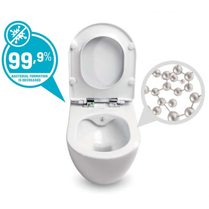 Creavit Free Rim-Off White Matt 51x35,5 Λεκάνη Κρεμαστή Με Κάλυμμα