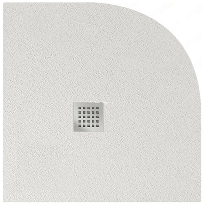 Pietra Bianco 80x80 Ντουζιέρα Karag Ημικυκλική Πέτρινη Λευκή