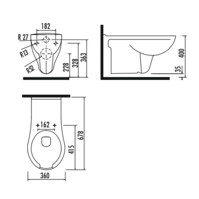 ΑΜΕΑ Creavit Λεκάνη Κρεμαστή BD320