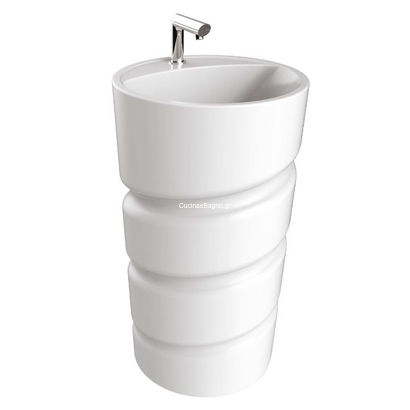 Creavit Spiral CL084 Νιπτήρας Φ48 Δαπέδου Με Οπή Μπαταρίας TEMA