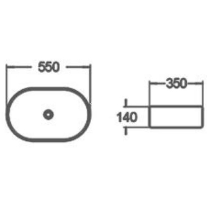 CORONA COR055S Νιπτήρας Επιτραπέζιος 55x35 Silver TEMA
