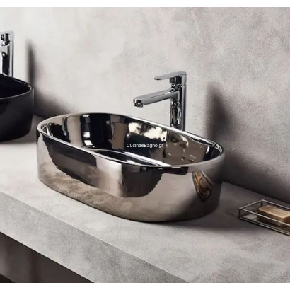 CORONA COR055S Νιπτήρας Επιτραπέζιος 55x35 Silver TEMA
