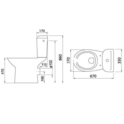 ΑΜΕΑ Creavit Set Eco Λεκάνη Επιδαπέδια Με Καζανάκι EC3100TH