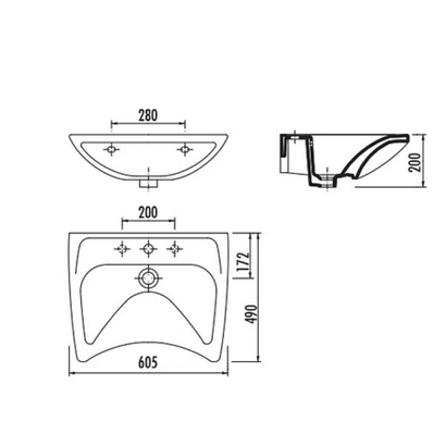 ΑΜΕΑ Creavit Νιπτήρας 60x50 BD060