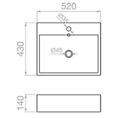 Pyramis Lobelia Νιπτήρας 52x43 Κρεμαστός 023017401