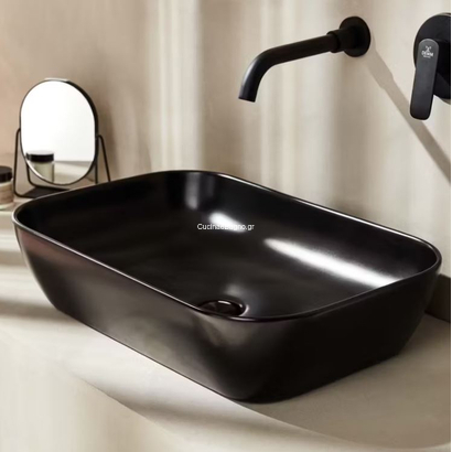 LOF LOF060NM Lof Νιπτήρας Επιτραπέζιος 60x40 Black Matt TEMA