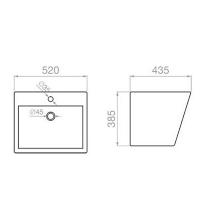 Pyramis Niovi Νιπτήρας 52x43,5 Κρεμαστός 023014901