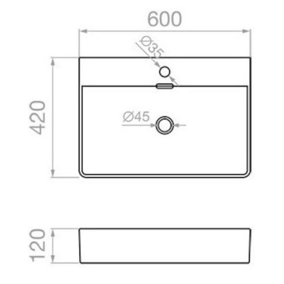 Pyramis Nolana Νιπτήρας 60x42 Επιτραπέζιος 023017001