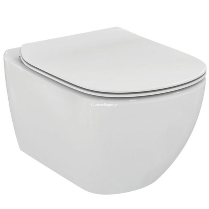 Ideal Standard Tesi ΙΙ Aquablade 53,5 cm Λεκάνη Κρεμαστή Υ.Π. Με Κάθισμα ΑΠΛΟ SLIM