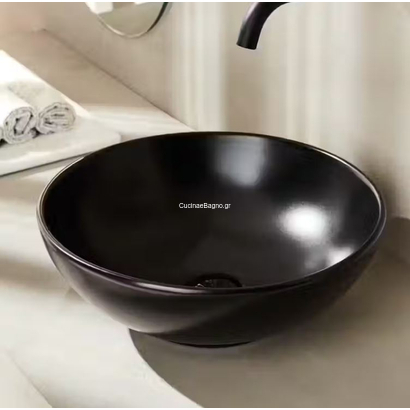 Creavit TOL TOL140NM Φ40 Νιπτήρας Επιτραπέζιος Black Matt TEMA