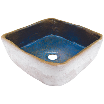 Pompei Studio 4040WT Νιπτήρας πορσελάνης Επιτραπέζιος Λευκό / Τυρκουάζ