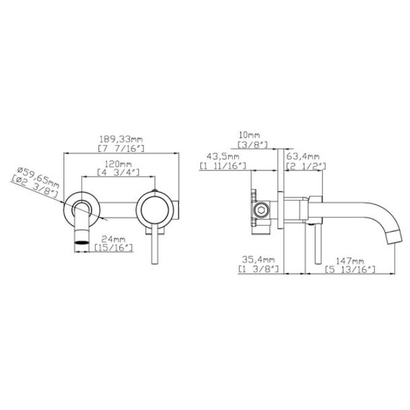 Karag Artemis 911-P ORO Μπαταρία Νιπτήρα Επίτοιχη Εντοιχισμού Χρυσή