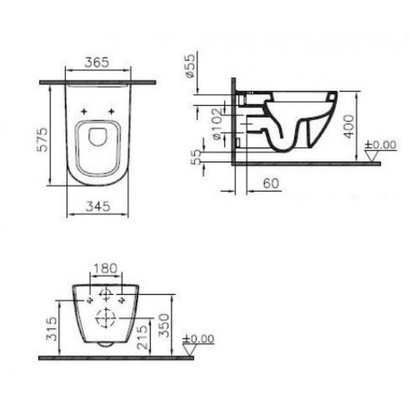 Karag D-Light Λεκάνη Κρεμαστή 57,5cm 5910B003-0075