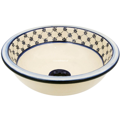 Pompei Studio NB42 Nobble Blue Φ42x16 Νιπτήρας πορσελάνης Επιτραπέζιος