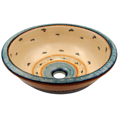 Pompei Studio OF42 Ocean Flowers Φ42x16 Νιπτήρας πορσελάνης Επιτραπέζιος