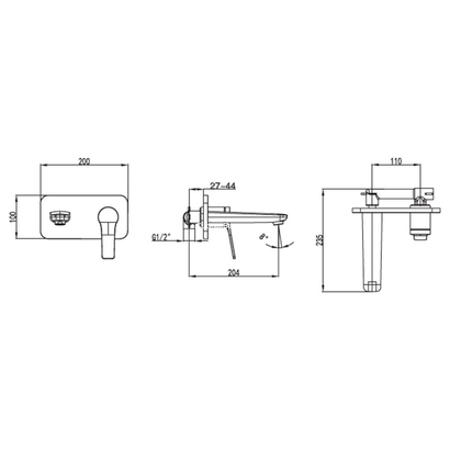 KARAG Andare Chrome WNW148073C Μπαταρία Νιπτήρος Εντοιχισμού
