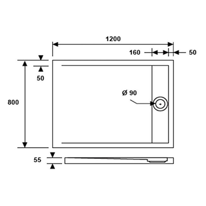 Element 3 Ντουζιέρα 80x120 Ορθογώνια Ακρυλική Karag
