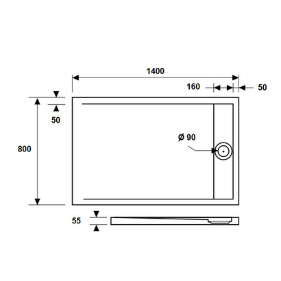 Element 4 Ντουζιέρα 80x140 Ορθογώνια Ακρυλική Karag