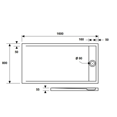 Element 5 Ντουζιέρα 80x160 Ορθογώνια Ακρυλική Karag