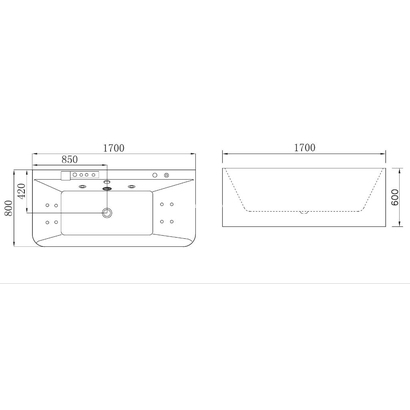 Karag FANI K-1308 Bianco Lucido 170x80 Μπανιέρα Υδρομασάζ