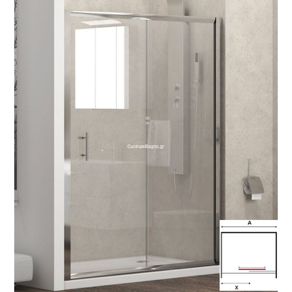 Karag Flora 500 Inox 120x190 Cm Καμπίνα Πόρτα Ντουζιέρας