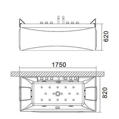 Karag LILIAN K-1077 Bianco Lucido 175x82 Μπανιέρα Υδρομασάζ