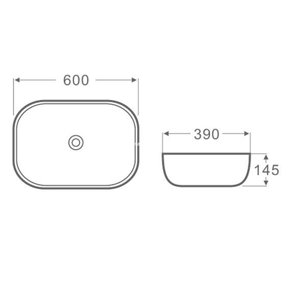 Karag LT 2143-P 60x39 Νιπτήρας Λευκός Επιτραπέζιος