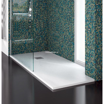 Pietra Bianco 100x140 Ντουζιέρα Karag Ορθογώνια Πέτρινη Λευκή