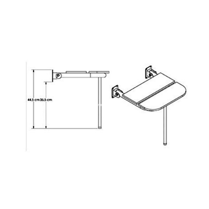 Creavit Ξύλινο κάθισμα ντουζ, με inox
βάση ανακλινομένη 40x32cm 82009