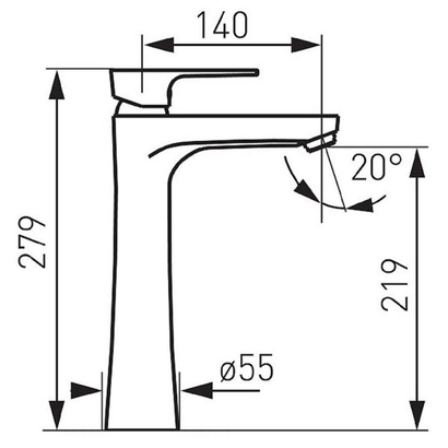 Karag ALGEO SQUARE BAQ2L-12 Μπαταρία Νιπτήρα Επιτραπέζια